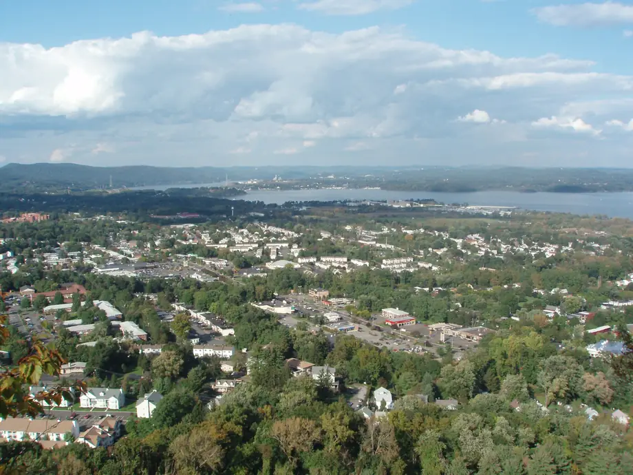 View over West Haverstraw and Haverstraw toward the Hudson River