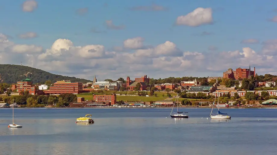 Downtown City of Newburgh seen across the Hudson River from Beacon
